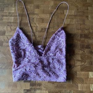 dusty pink, lace top - urban outfitters